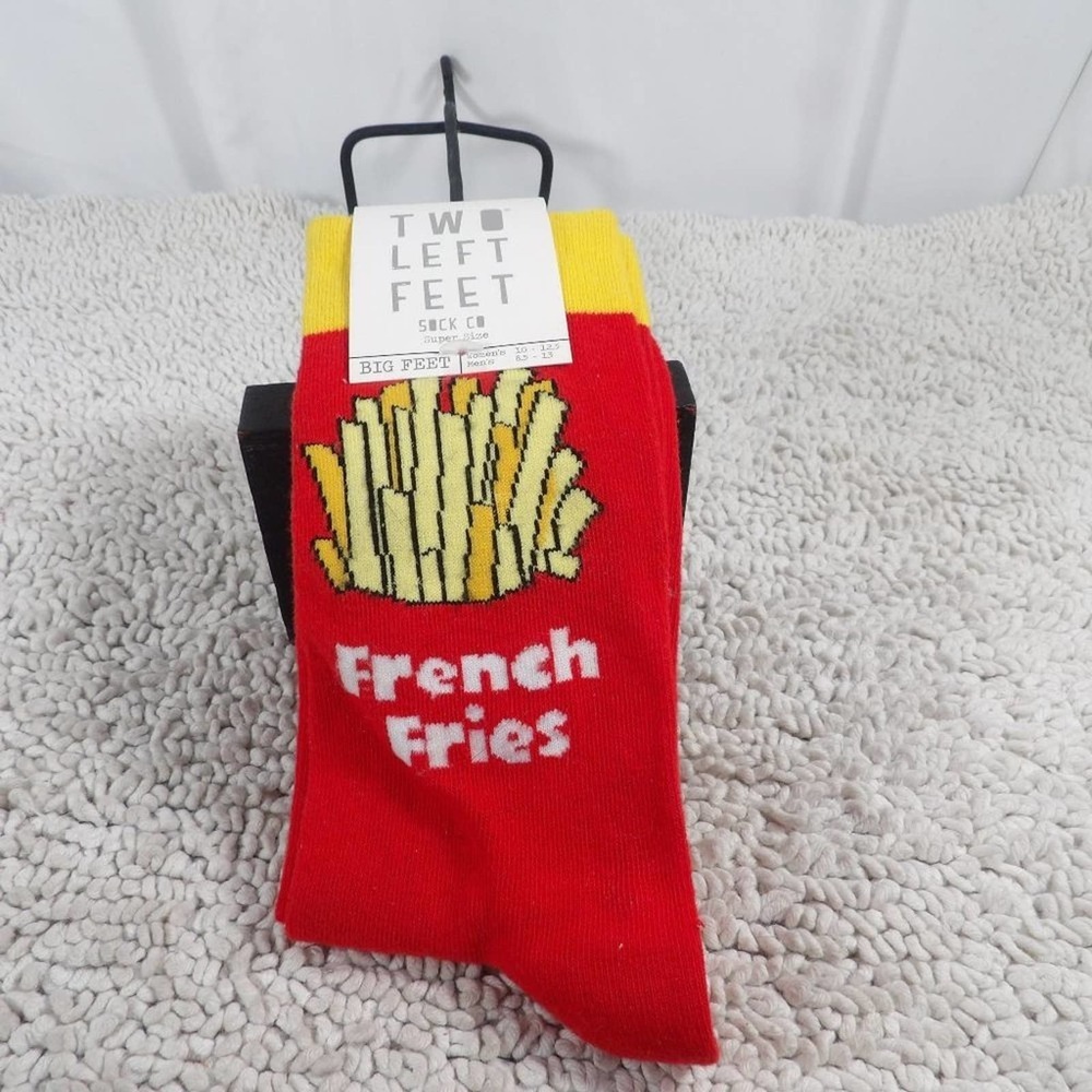 Novelty Socks Two Left Feet French Fries Socks -Men's 8.5-13/ Women's 10-12.5